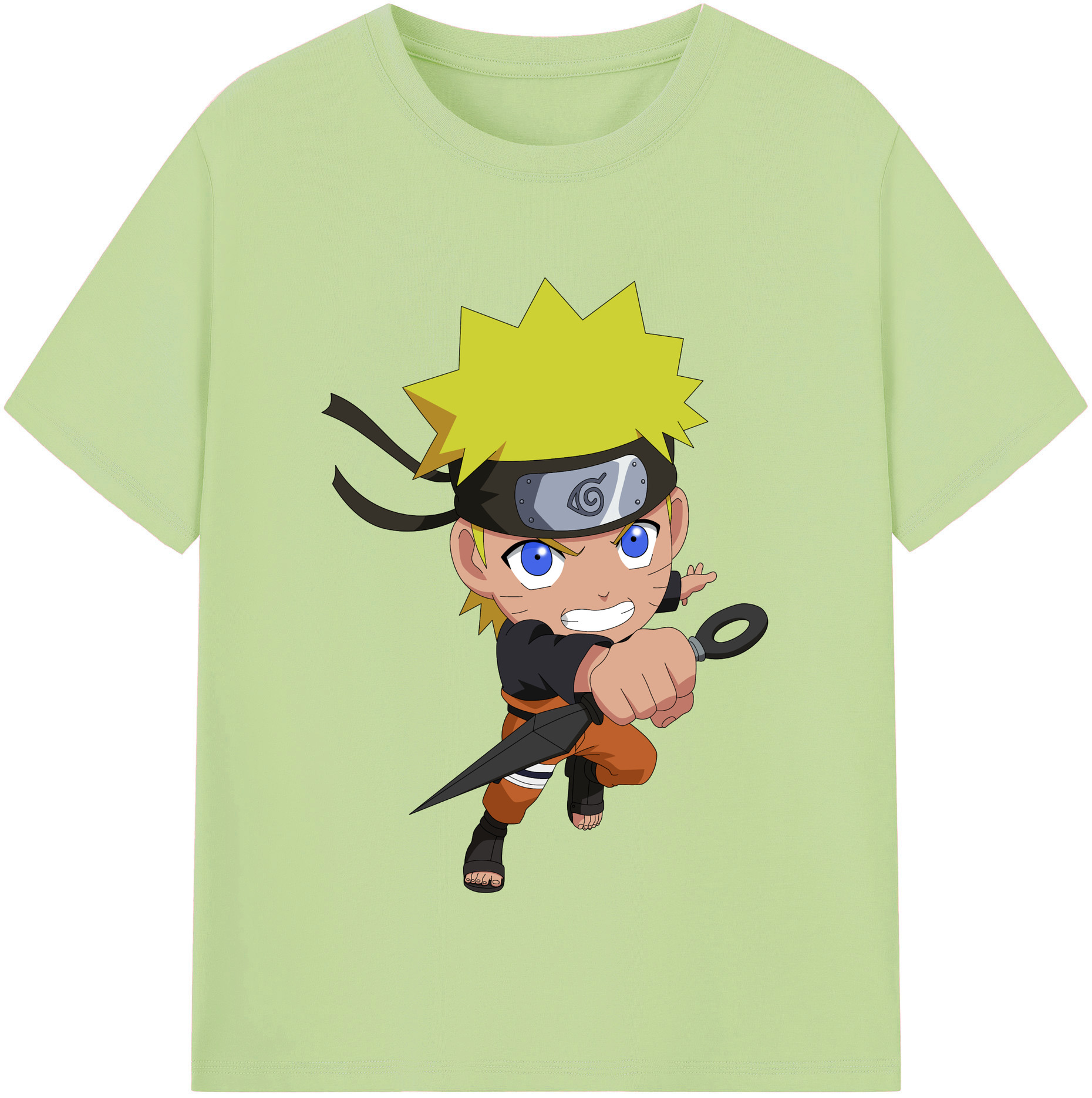 （画像用） NARUTO -ナルト- うずまき ナルト Uzumaki Naruto 綿100％半袖Tシャツ（フロントプリント）